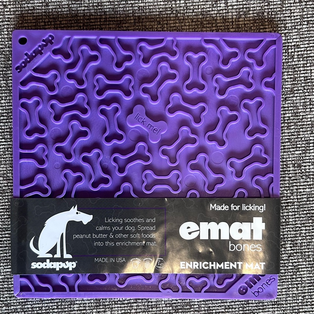 SodaPup enrichment mat lick mat purple bones